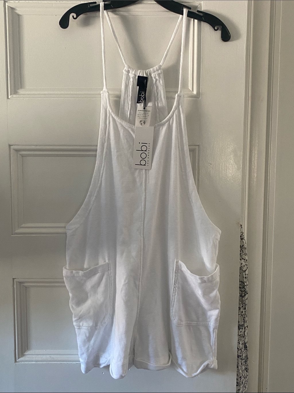 Bobi White Racerback Pocket Tank